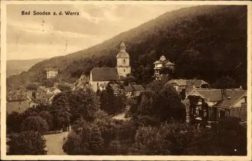 Ak Bad Sooden Allendorf in Hessen, Teilansicht vom Ort, Kirche