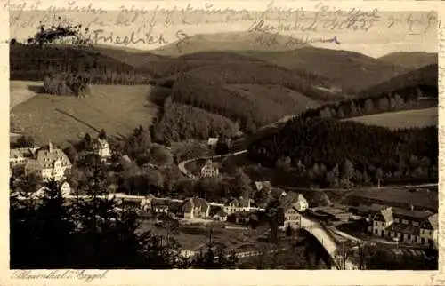 Ak Blauenthal Eibenstock im Erzgebirge, Panorama, Unterkunftshaus Auersberg