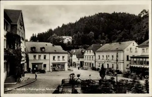 Ak Bad Berneck im Fichtelgebirge Oberfranken, Marktplatz