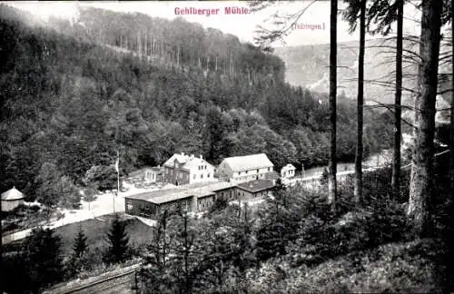 Ak Gehlberg in Thüringen, Hotel Pension Gehlberger Mühle, Tal der wilden Gera