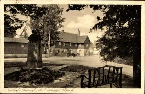 Ak Dänkritz Neukirchen in Sachsen, Dänkritzer Schmiede, Gasthaus zur Schmiede, Denkmal