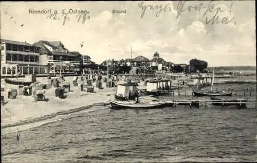 Ak Ostseebad Niendorf Timmendorfer Strand, Strand, Stege, Strandkörbe