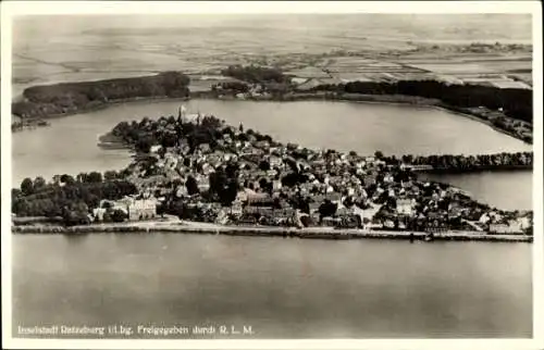 Ak Ratzeburg im Herzogtum Lauenburg, Inselstadt, Totalansicht