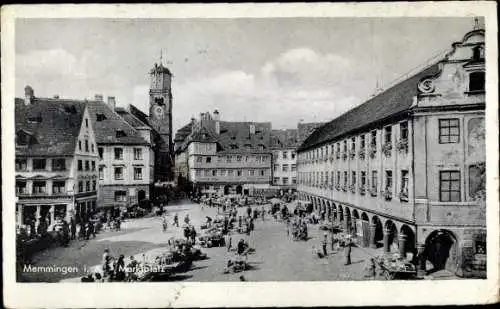 Ak Memmingen in Schwaben, Marktplatz