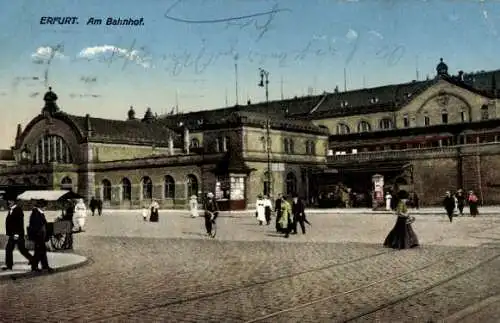 Ak Erfurt in Thüringen, Bahnhof