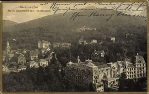 Ak Badenweiler im Schwarzwald, Hotel Römerbad, Hochblauen