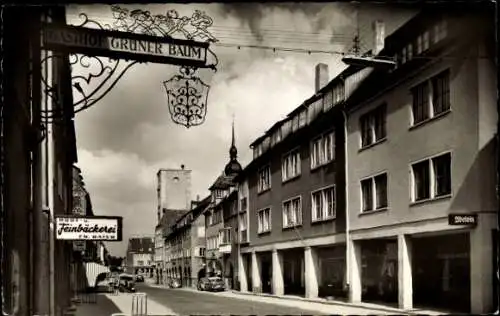 Ak Crailsheim in Württemberg, Lange Straße, Feinbäckerei, Grüner Baum