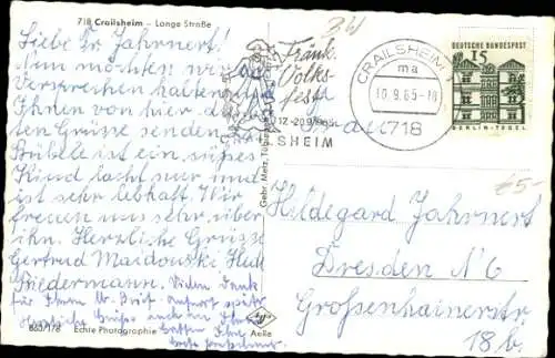 Ak Crailsheim in Württemberg, Lange Straße, Feinbäckerei, Grüner Baum