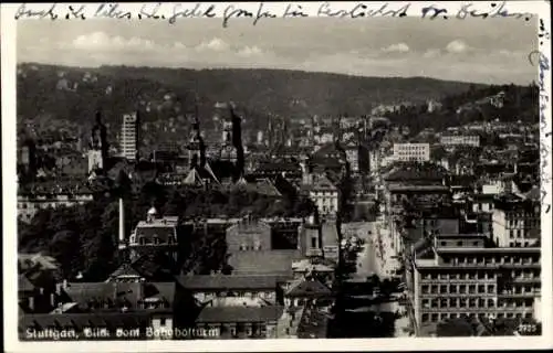 Ak Stuttgart in Württemberg, Teilansicht, Blick vom Bahnhofturm