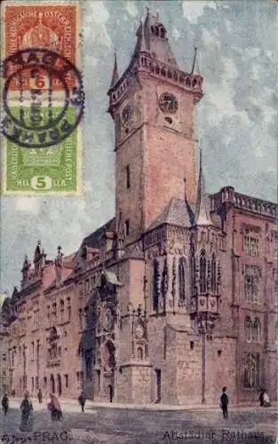 Künstler Ak Praha Prag Tschechien, Altstädter Rathaus