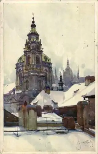 Künstler Ak Setelik, Jaroslav, Praha Prag Tschechien, Kirche