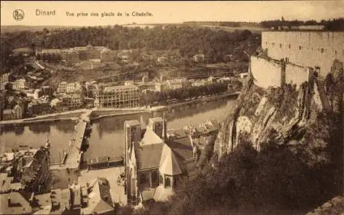 Ak Dinant Wallonie Namur, Blick vom Glacis der Zitadelle