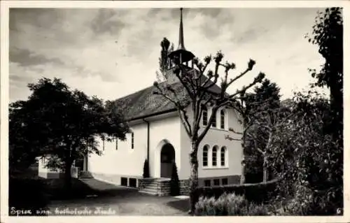 Ak Spiez am Thuner See Kanton Bern, Katholische Kirche