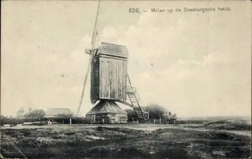 Ak Ede Gelderland Niederlande, Molen op de Doesburgsche heide