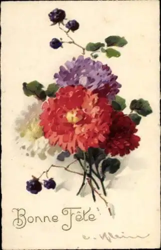 Künstler Litho Klein, Catharina, Blumen, Brombeerzweig