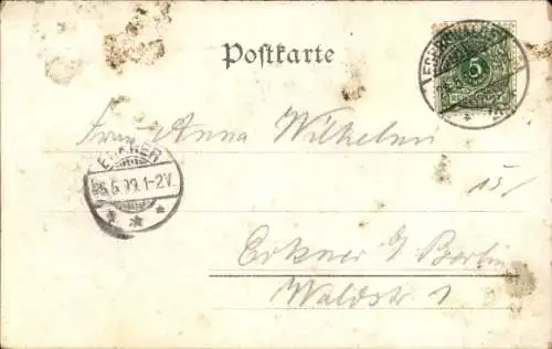 Eichenblatt Künstler Litho Eberswalde in der Mark, An der Promenade