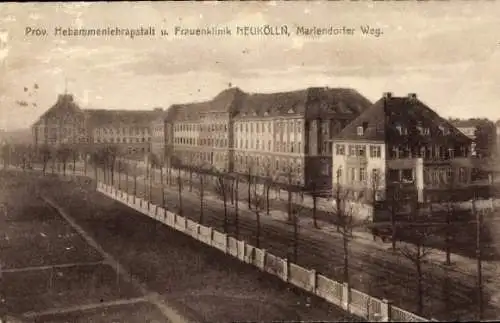 Ak Berlin Neukölln, Prov. Hebammenlehranstalt u. Frauenklinik, Mariendorfer Weg