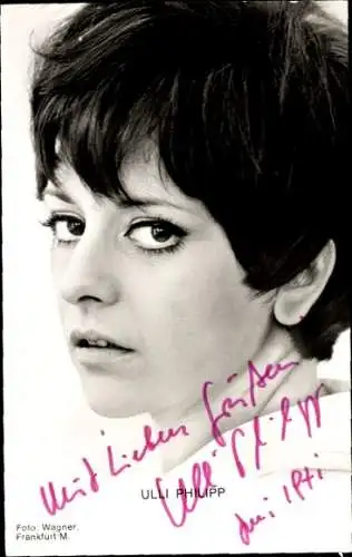 Ak Schauspielerin Ulli Philipp, Portrait, Autogramm