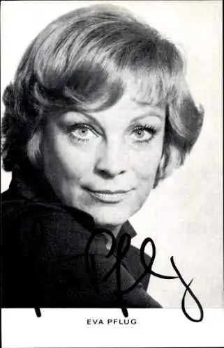 Ak Schauspielerin Eva Pflug, Portrait, Autogramm