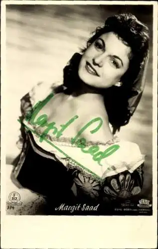 Ak Schauspielerin Margit Saad, Portrait, Film Zigeunerbaron, FBZ Verlag, Autogramm