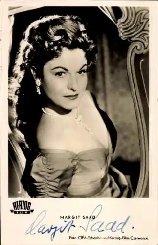 Ak Schauspieler Margit Saad, Portrait, Film Hab ich nur Deine Liebe, Autogramm