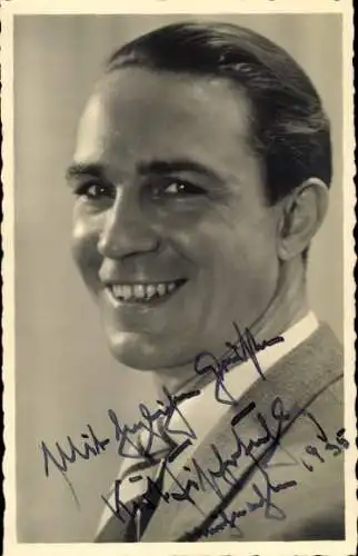 Ak Schauspieler Kurt Fischer-Fehling, Portrait, Autogramm