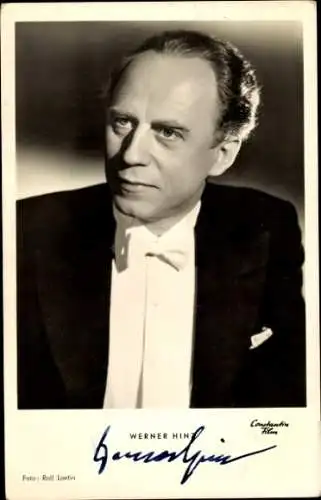 Ak Schauspieler Werner Hinz, Portrait, Die Schuld des Dr. Homma, Autogramm