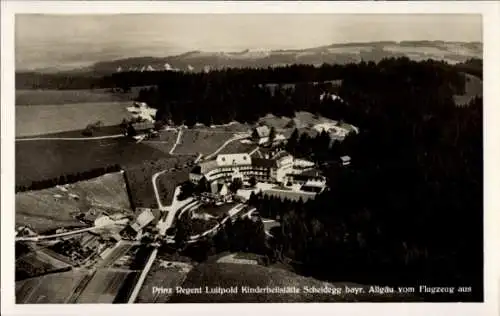 Ak Scheidegg im Allgäu Schwaben, Prinz Regent Luitpold Kinderheilstätte, Fliegeraufnahme