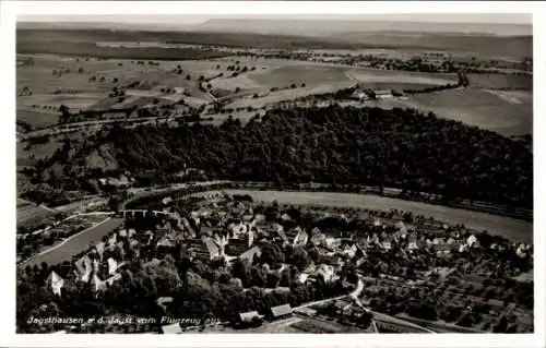 Ak Jagsthausen an der Jagst Württemberg, Fliegeraufnahme