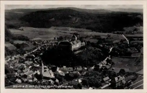 Ak Wörth an der Donau Oberpfalz Bayern, Fliegeraufnahme