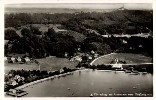 Ak Herrsching am Ammersee, Fliegeraufnahme