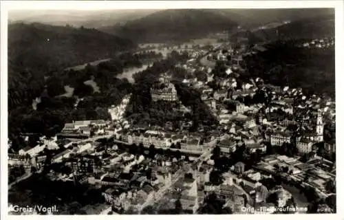 Ak Greiz im Vogtland Thüringen, Fliegeraufnahme