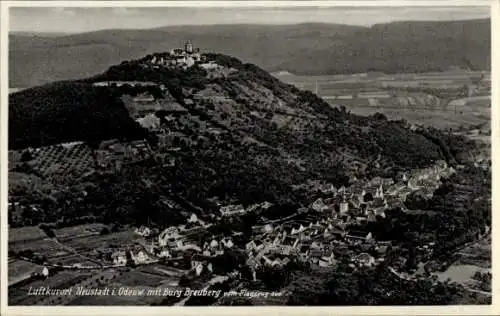 Ak Neustadt Breuberg im Odenwald, Burg Breuberg, Fliegeraufnahme