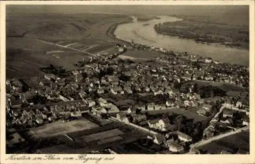 Ak Nierstein am Rhein, Fliegeraufnahme