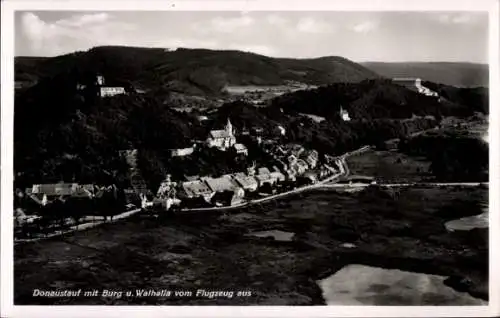 Ak Donaustauf in der Oberpfalz, Walhalla, Fliegeraufnahme