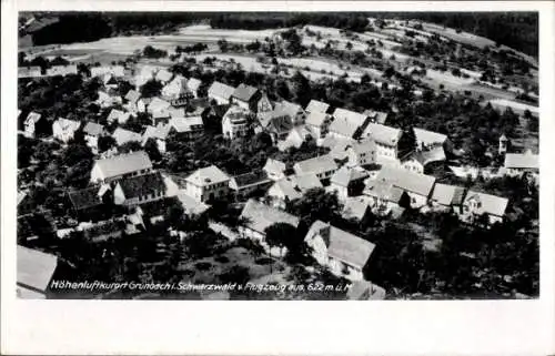 Ak Grunbach Engelsbrand Schwarzwald, Fliegeraufnahme, Gasthaus und Pension zum Alder