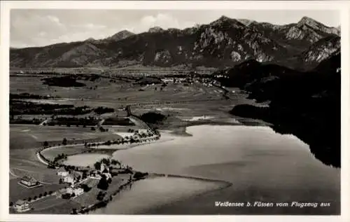 Ak Weißensee Füssen im Ostallgäu, Fliegeraufnahme