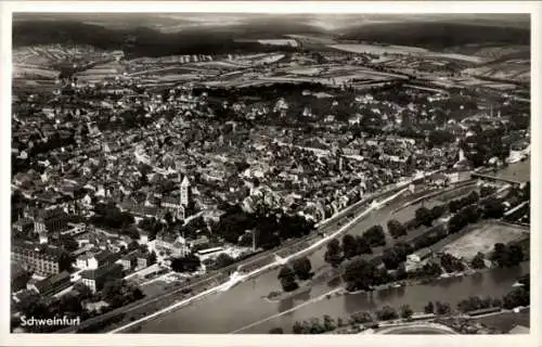 Ak Schweinfurt in Unterfranken Bayern, Fliegeraufnahme