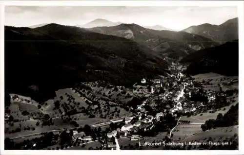 Ak Sulzburg im Markgräflerland Baden Schwarzwald, Fliegeraufnahme