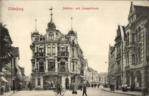 Ak Oldenburg in Oldenburg, Achternstraße, Langestraße, Geschäfte