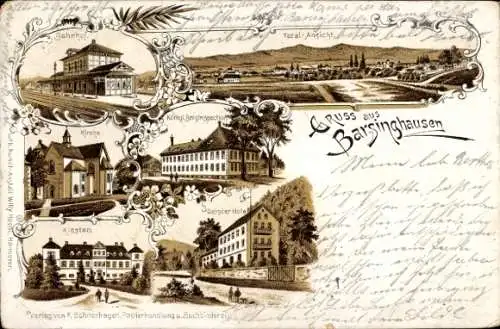 Litho Barsinghausen Deister, Berginspektion, Bahnhof, Kirche, Kloster, Deister Hotel