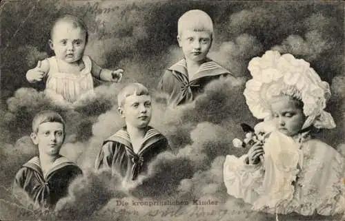 Ak Kronprinzliche Kinder, Adel Sachsen Wettiner
