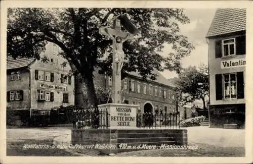 Ak Walldürn im Neckar Odenwald Kreis, Missionskreuz, Geschäft von Wilhelm Müssig