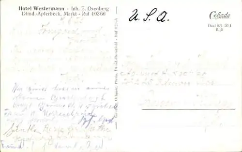 Ak Aplerbeck Dortmund im Ruhrgebiet, Hotel Westermann