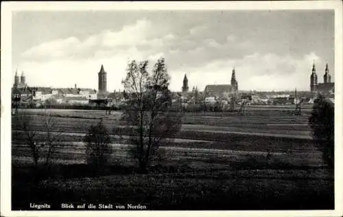 Ak Legnica Liegnitz Schlesien, Panorama, Blick von Norden