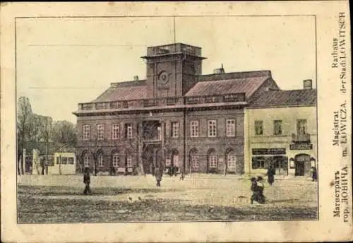 Ak Lowicz Lowitsch Polen, Rathaus, Magistrat