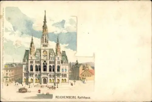 Litho Liberec Reichenberg in Böhmen, Rathaus