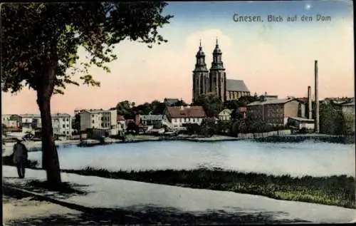 Ak Gniezno Gnesen Posen, Teilansicht, Dom