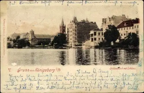 Ak Kaliningrad Königsberg Ostpreußen, Schlossteich, Schloss