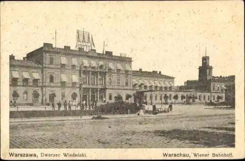 Ak Warszawa Warschau Polen, Wiener Bahnhof